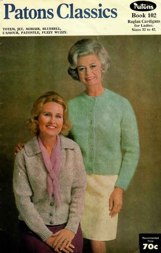 Patons Classics 102 - Raglan Cardigans for ladies - front cover