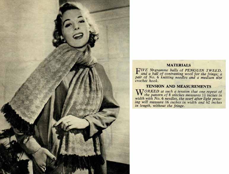 WW FK in Thick Wool - scarf in diamond pattern