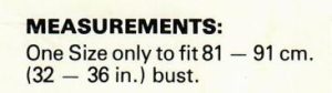 Capricorn 6451 - Bulky Knitting - measurements