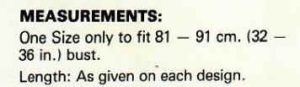 Twilleys Capricorn 8452 - Bulky Knitting - measurements