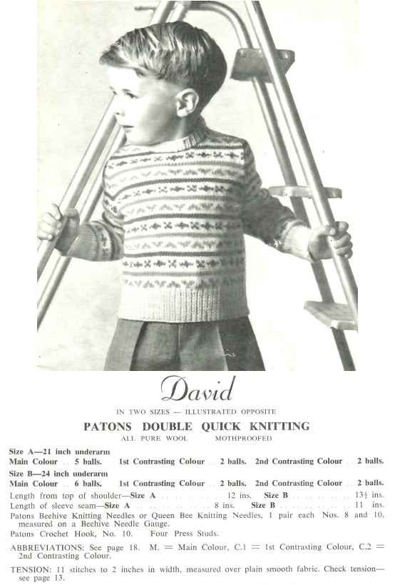 Patons 514 for girls and boys 3 to 6 years - david