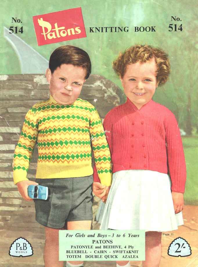 Patons 514 for girls and boys 3 to 6 years - front cover