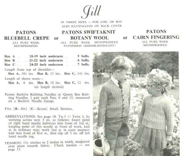 Patons 514 for girls and boys 3 to 6 years - jill