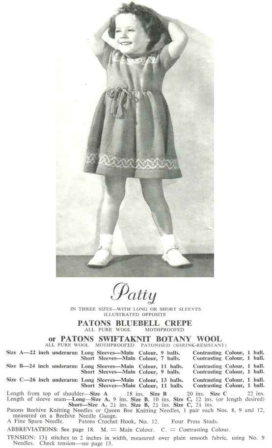 Patons 514 for girls and boys 3 to 6 years - patty