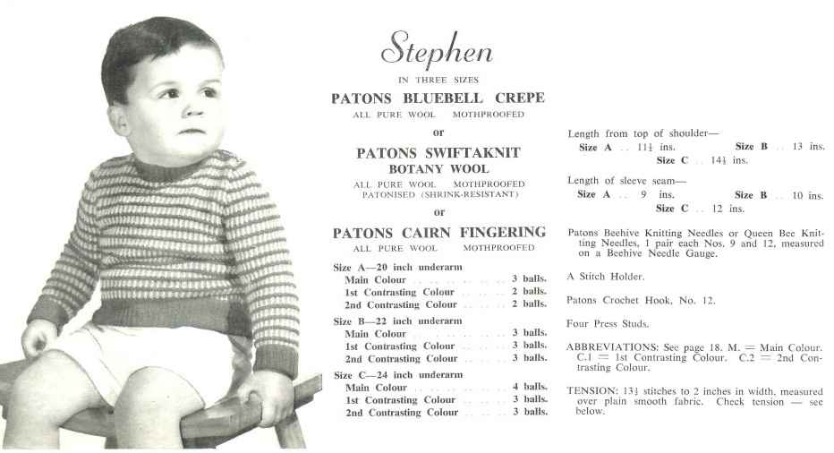 Patons 514 for girls and boys 3 to 6 years - stephen
