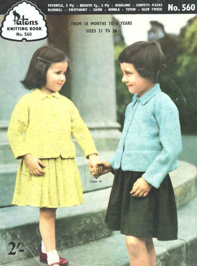 Patons 560 from 18 months to 6 years - back cover