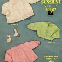 Sirdar Sunshine Series 127 - matinee coats and shorty cardigan - front cover